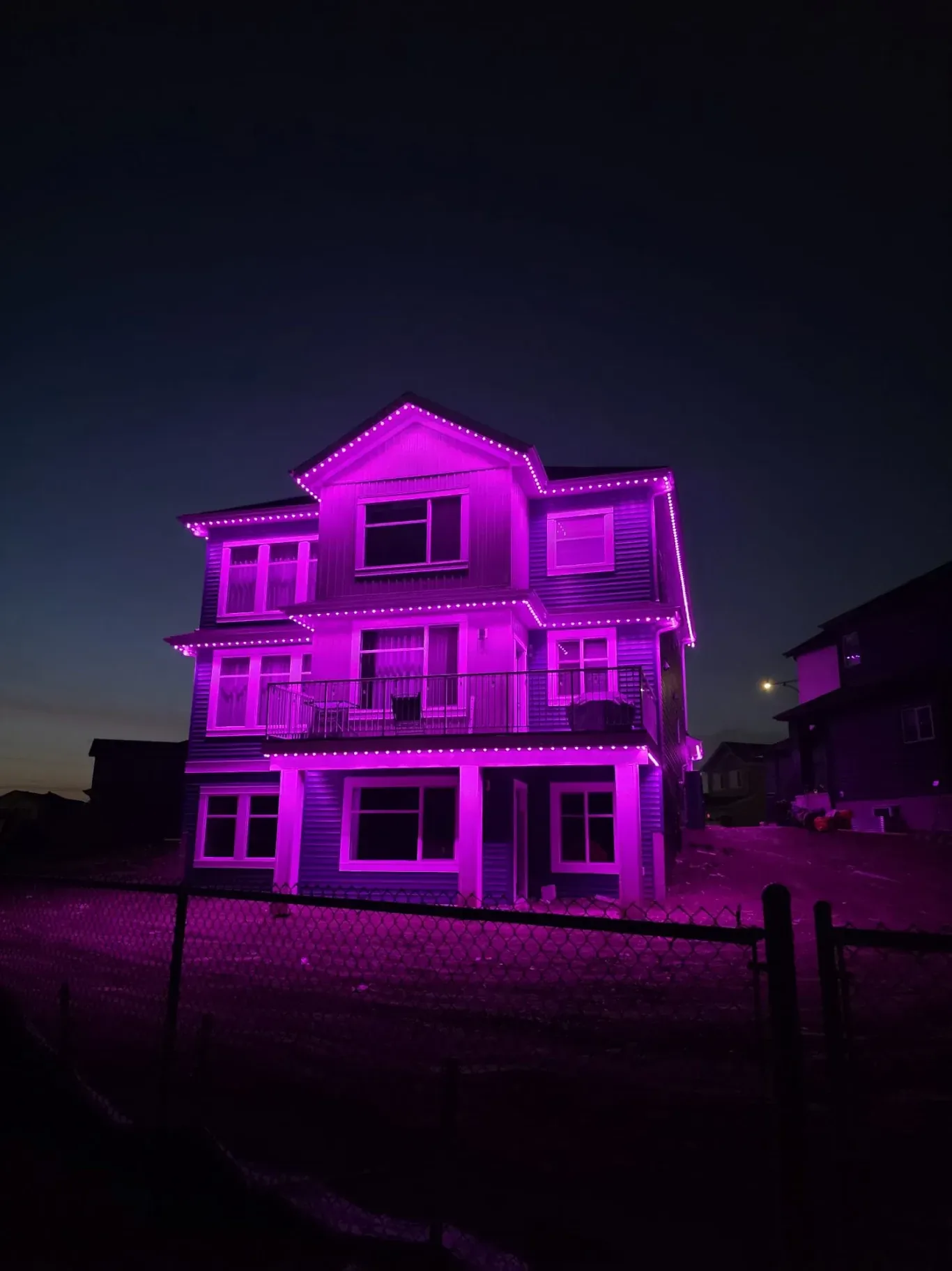 Permanent outdoor lighting close-up Edmonton 6