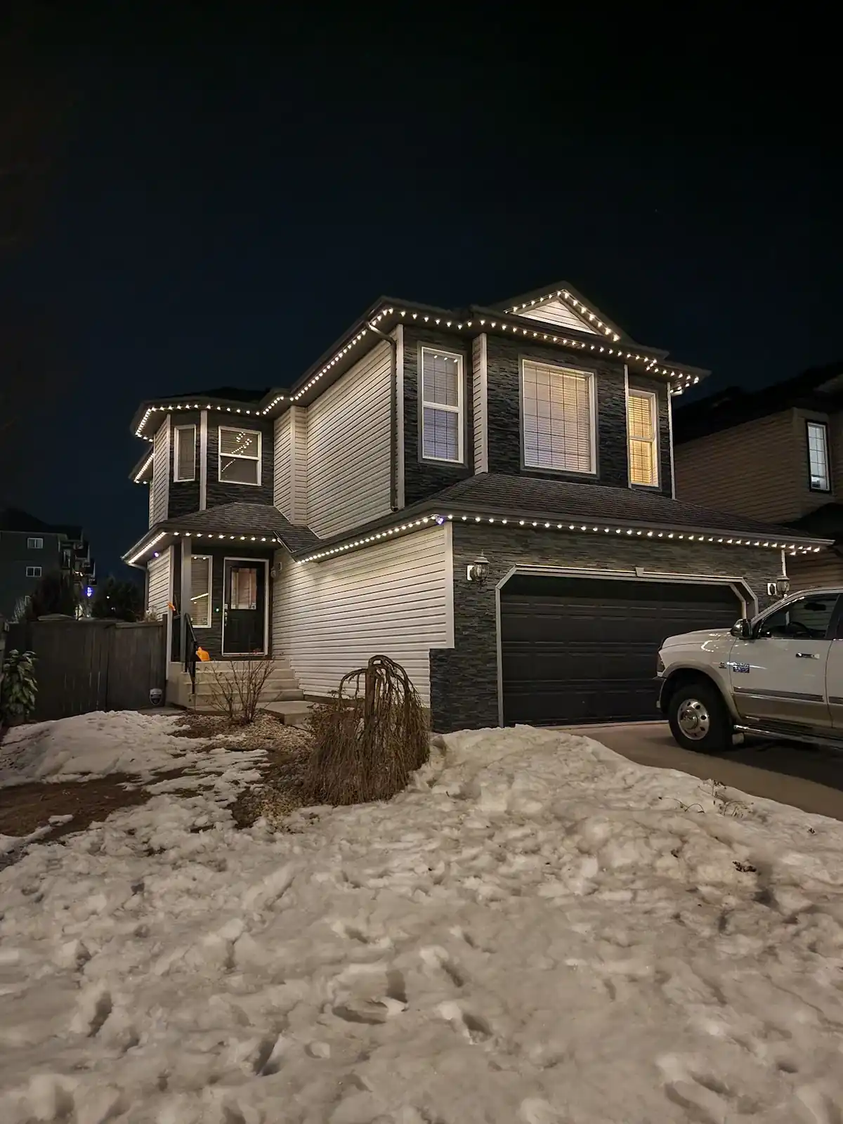 Permanent outdoor lighting close-up Edmonton 2