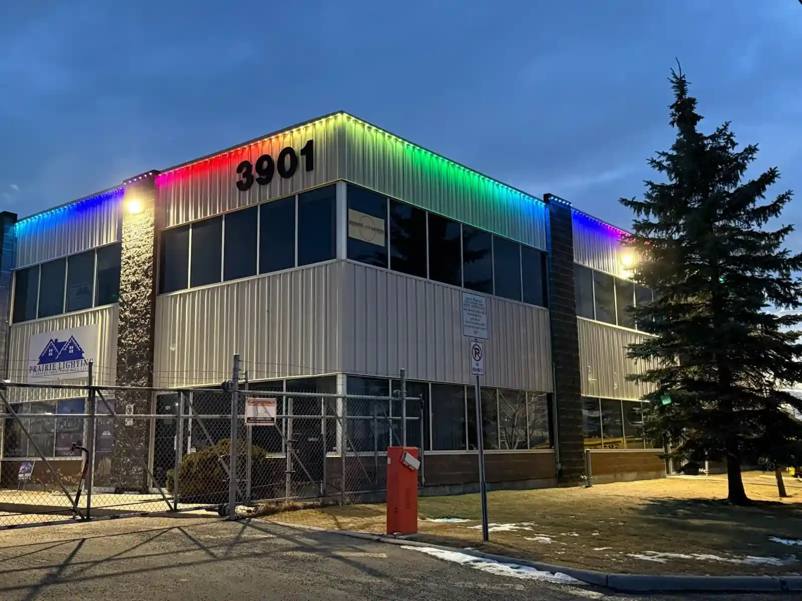 Commercial permanent LED lighting Edmonton — Full Spectrum scene