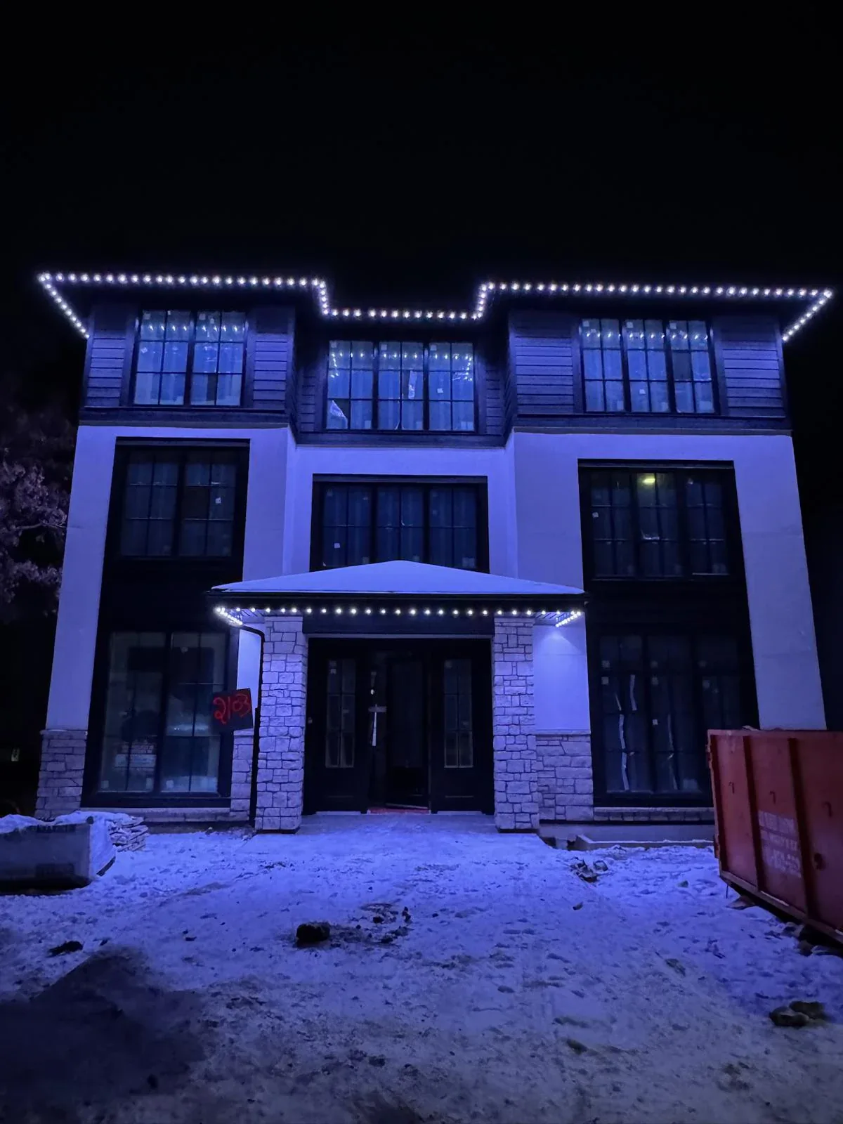 Cool tone permanent outdoor lighting installation 5