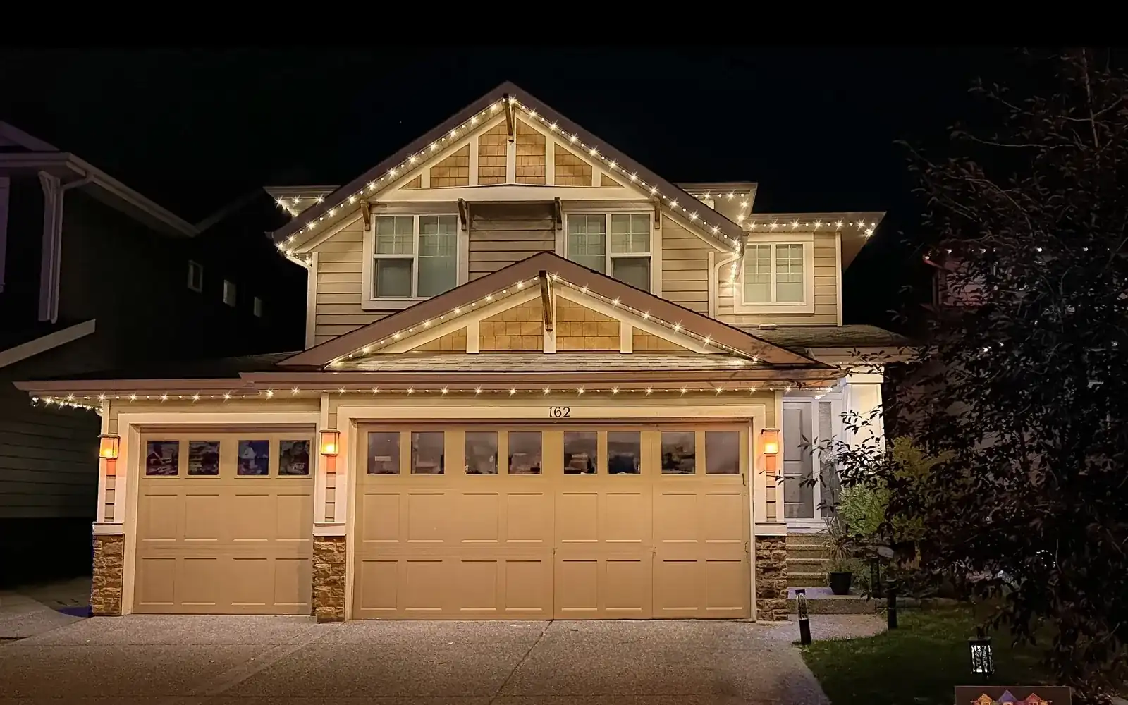 Warm white permanent outdoor lighting installation 5