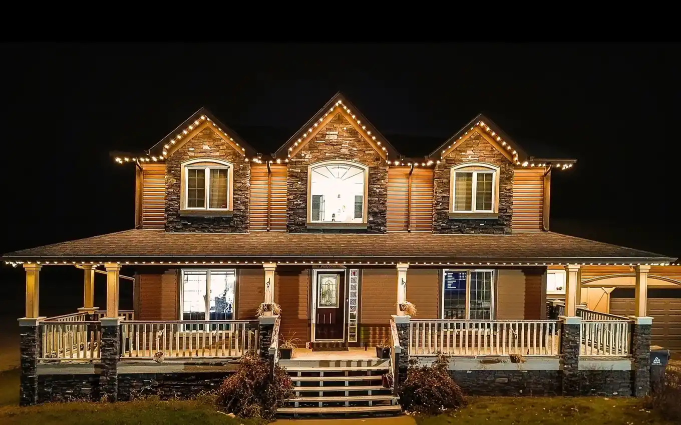 Warm white permanent outdoor lighting installation 4
