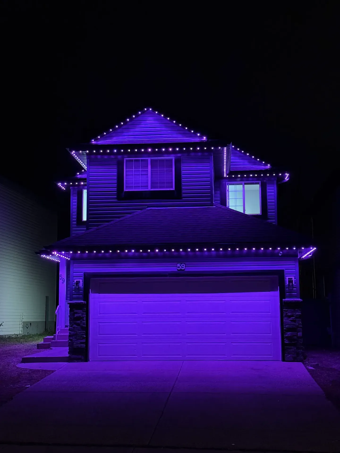 Permanent outdoor lighting close-up Edmonton 7